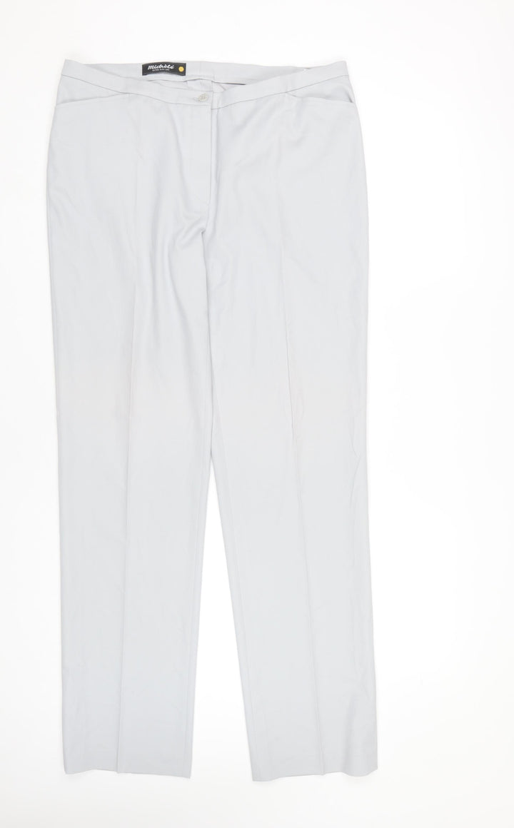 Michèle Women's Grey Extra Slim Leg Trousers Size 16