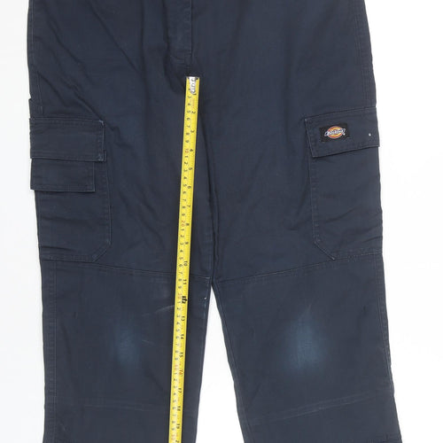 Dickies Women’s Blue Cargo Work Trousers Size 14 Polyester Cotton