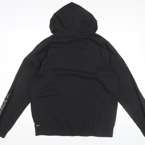 Puma Men's Black L Windbreaker Jacket Hooded Full Zip Lightweight Sports