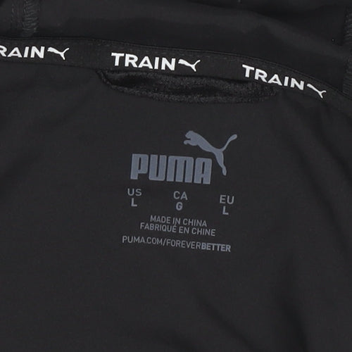 Puma Men's Black L Windbreaker Jacket Hooded Full Zip Lightweight Sports