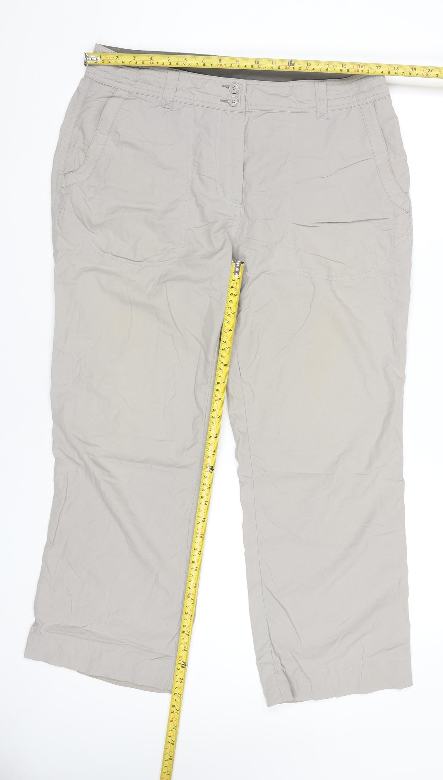 Rohan Women's Beige Size 14 Straight Leg Travel Trousers