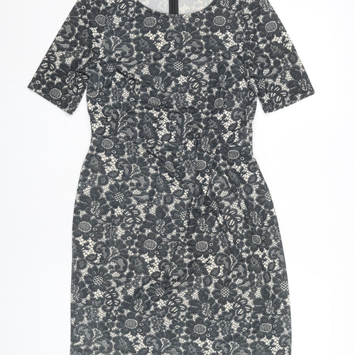 Dorothy Perkins Women’s Black Floral Lace Sheath Dress Size 12