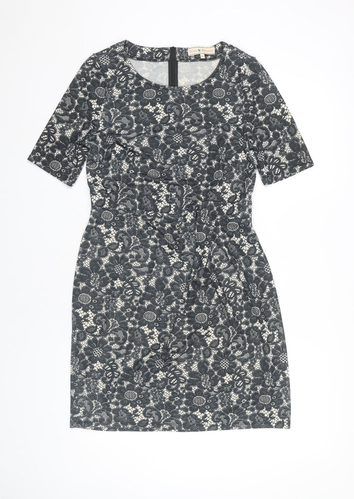 Dorothy Perkins Women’s Black Floral Lace Sheath Dress Size 12
