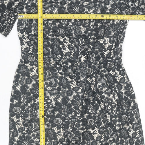 Dorothy Perkins Women’s Black Floral Lace Sheath Dress Size 12