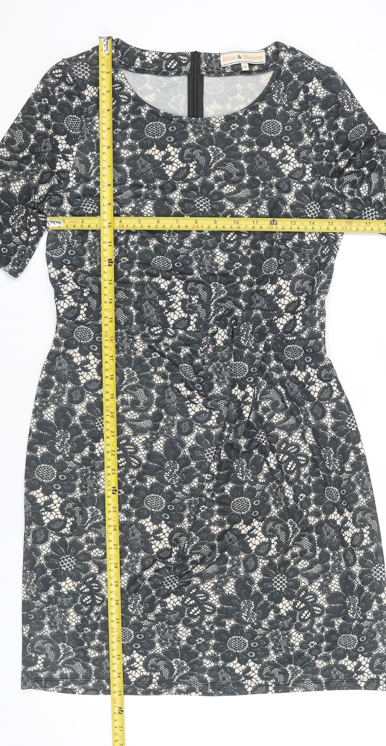 Dorothy Perkins Women’s Black Floral Lace Sheath Dress Size 12