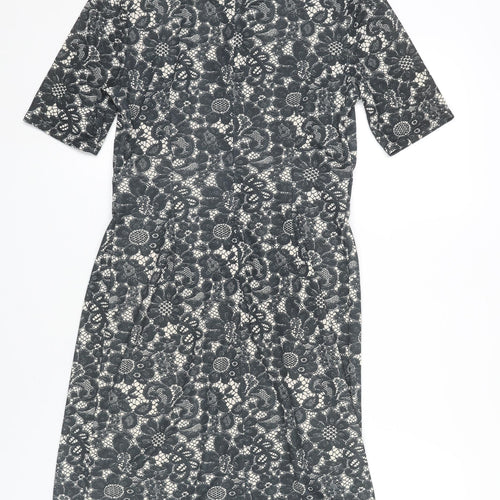 Dorothy Perkins Women’s Black Floral Lace Sheath Dress Size 12