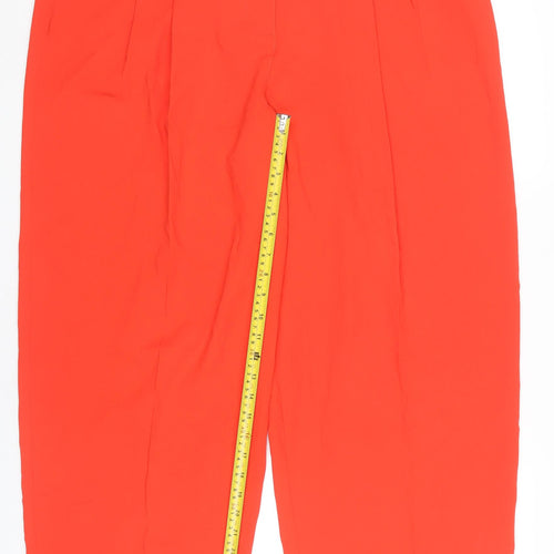 Marks and Spencer Women’s Red Pleated Straight Leg Trousers Size 20 Long