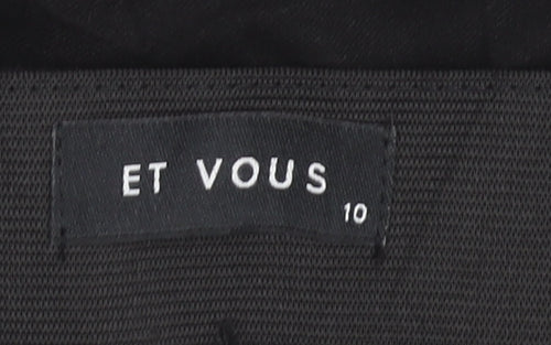 ET VOUS Women’s Black Ankle Trousers Size 10 Slim Fit Stretch