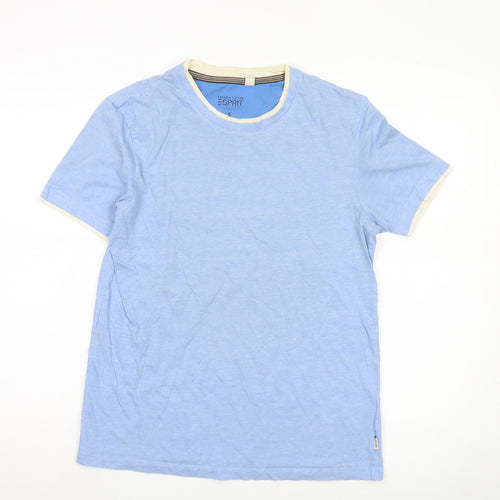 Esprit Men's Blue Short Sleeve Cotton Crew Neck T-Shirt Size S