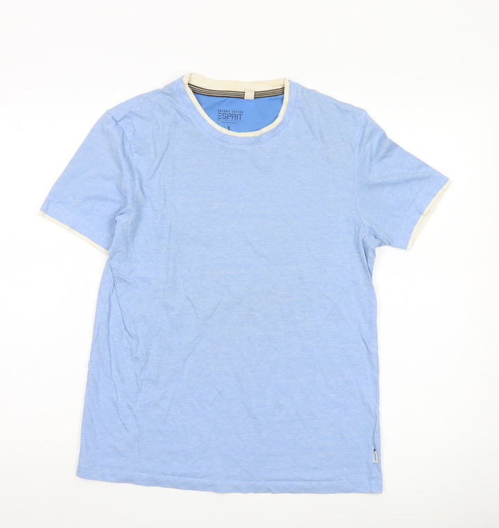 Esprit Men's Blue Short Sleeve Cotton Crew Neck T-Shirt Size S