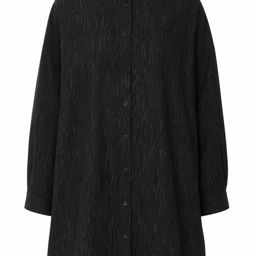 Monki Womens Black Tunic Button-Up Shirt Dress Size S Long Sleeve