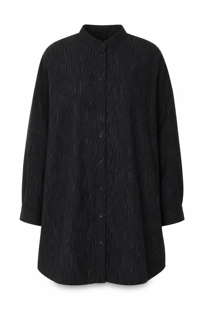 Monki Womens Black Tunic Button-Up Shirt Dress Size S Long Sleeve