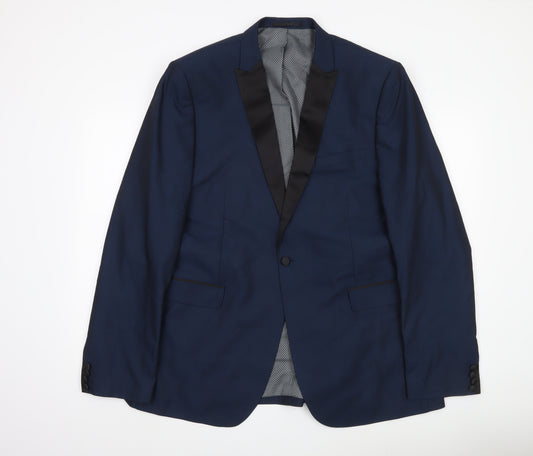 Taylor & Wright Men's Blue 46L Slim Fit Tuxedo Jacket Shawl Lapel