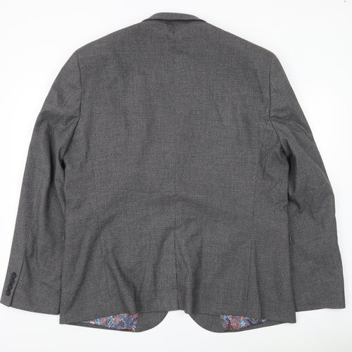 Next Men’s Grey Blazer XL 48in Chest Regular Fit Two-Button Jacket