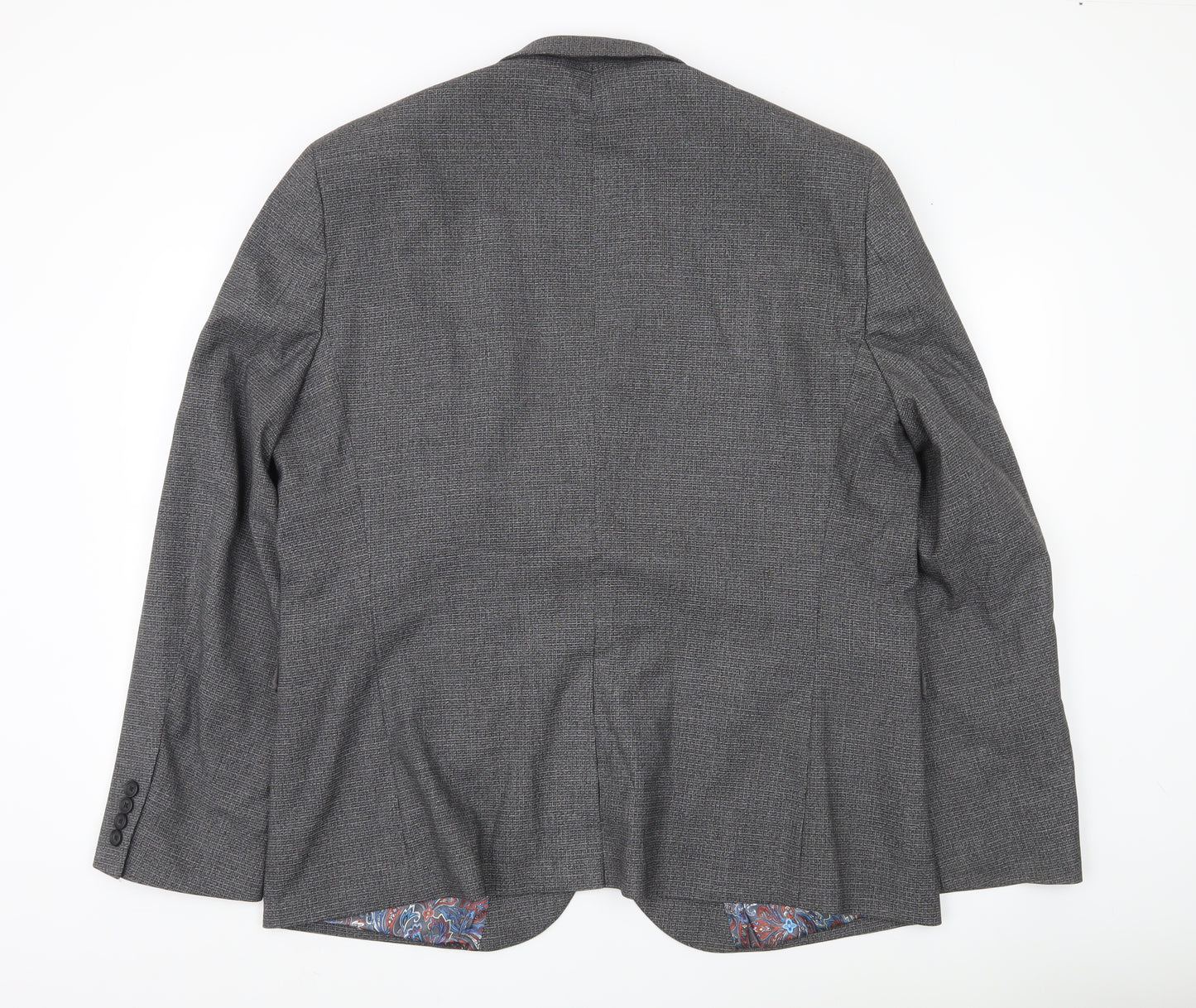 Next Men’s Grey Blazer XL 48in Chest Regular Fit Two-Button Jacket