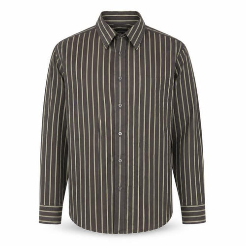 Marks & Spencer Autograph Men's Brown Striped Long Sleeve Shirt M