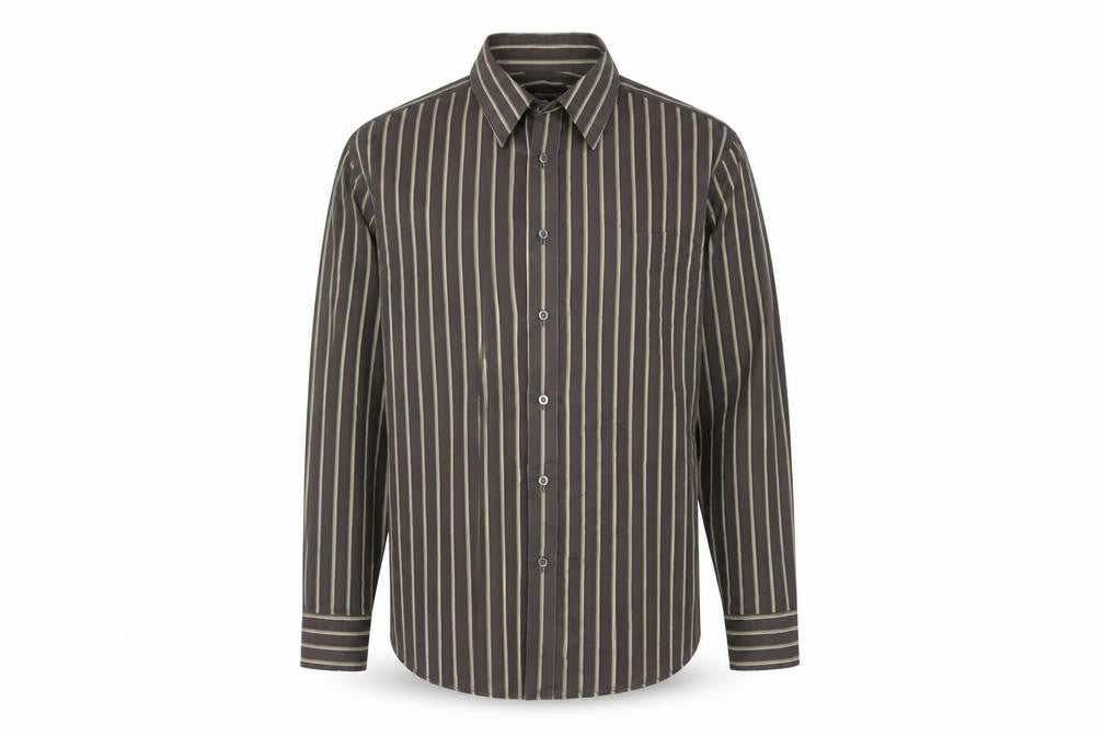 Marks & Spencer Autograph Men's Brown Striped Long Sleeve Shirt M