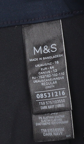 Marks and Spencer Womens Blue Slim Workwear Trousers Size 16