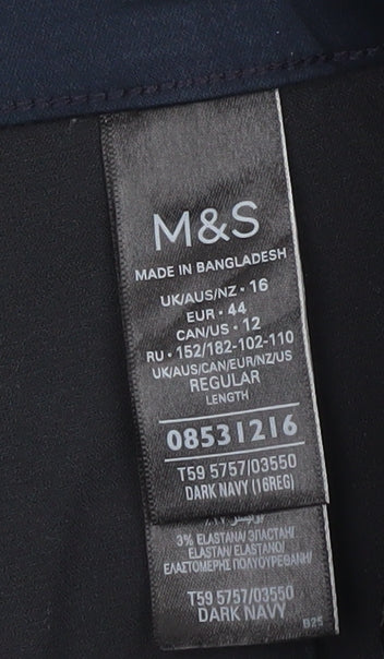 Marks and Spencer Womens Blue Slim Workwear Trousers Size 16