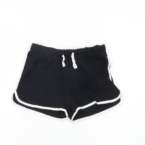 Marks and Spencer Girls Black Sweat Shorts 13-14Y Elastic Waist Activewear