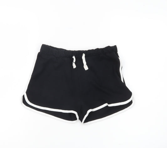 Marks and Spencer Girls Black Sweat Shorts 13-14Y Elastic Waist Activewear