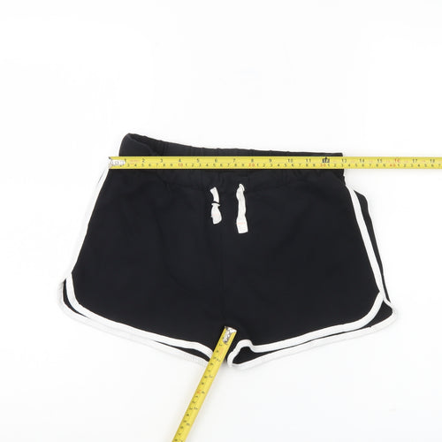 Marks and Spencer Girls Black Sweat Shorts 13-14Y Elastic Waist Activewear