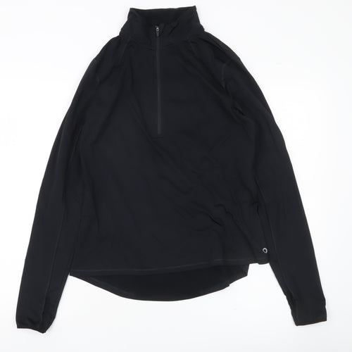 Marks and Spencer Goodmove Women’s Black Size 14 1/4 Zip Running Top