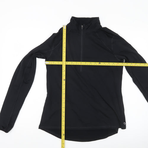 Marks and Spencer Goodmove Women’s Black Size 14 1/4 Zip Running Top