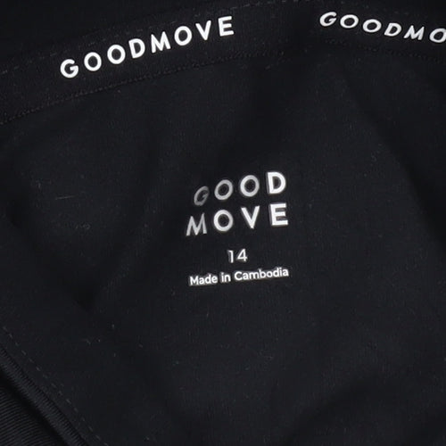 Marks and Spencer Goodmove Women’s Black Size 14 1/4 Zip Running Top