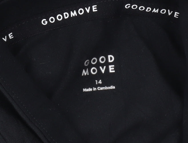 Marks and Spencer Goodmove Women’s Black Size 14 1/4 Zip Running Top