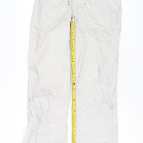GAP Women’s Beige Cargo Straight Trousers Size 4 Cotton Blend