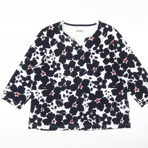 Dash Womens Multicoloured Floral V-Neck Tunic Blouse Size 20