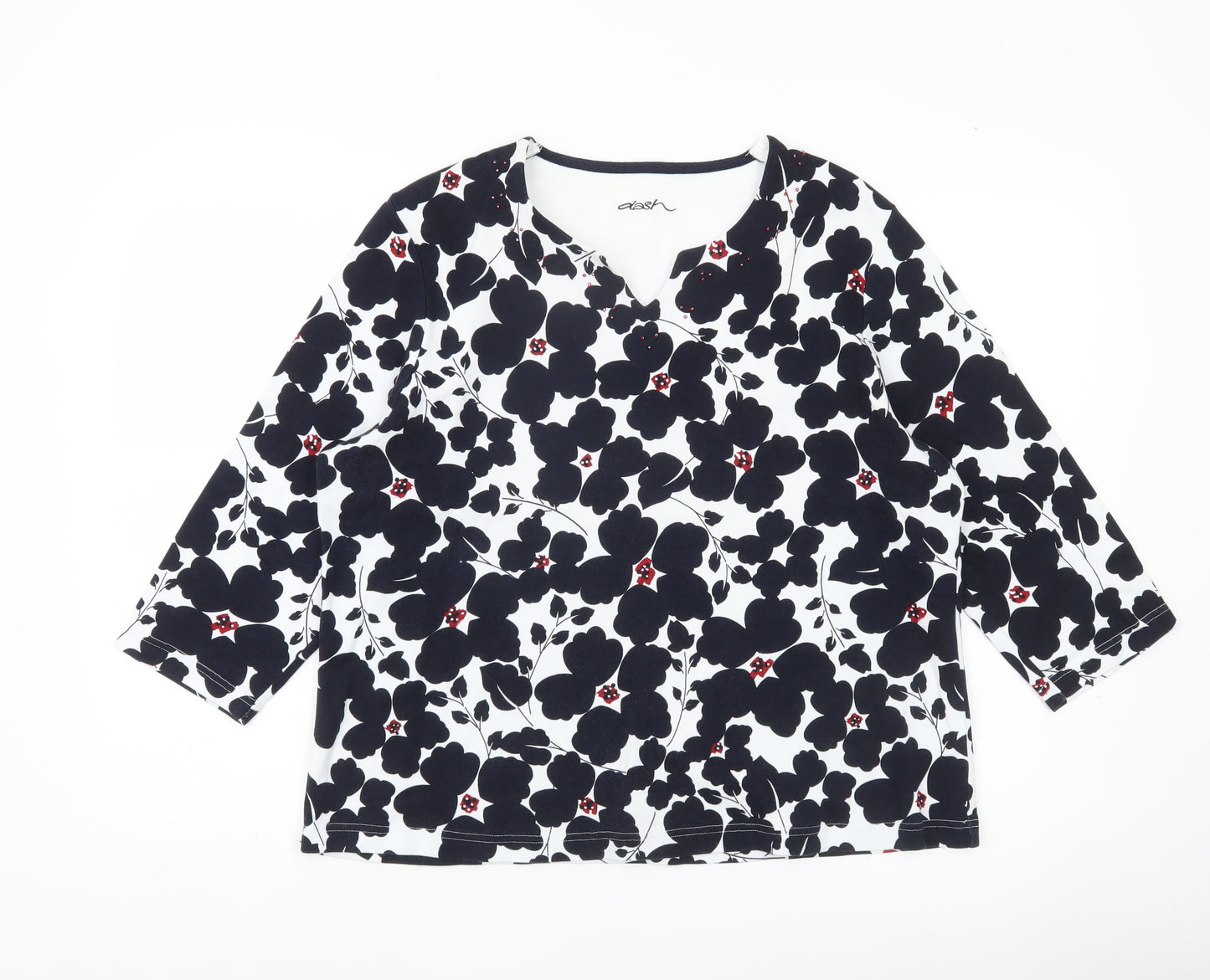 Dash Womens Multicoloured Floral V-Neck Tunic Blouse Size 20