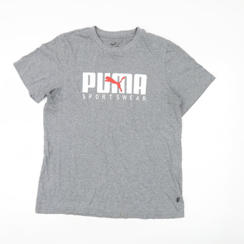 Puma Men's Grey Small Sportswear Logo Short Sleeve T-Shirt