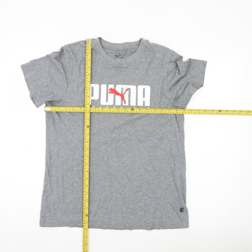 Puma Men's Grey Small Sportswear Logo Short Sleeve T-Shirt