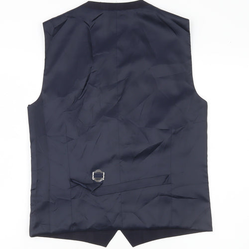 Next Men’s Blue Checked Waistcoat 38in Chest Regular Fit