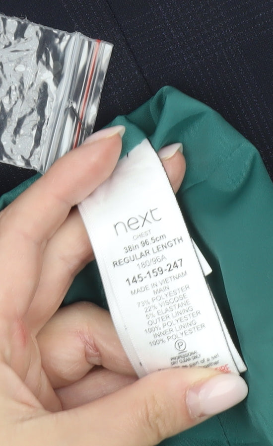 Next Men’s Blue Checked Waistcoat 38in Chest Regular Fit