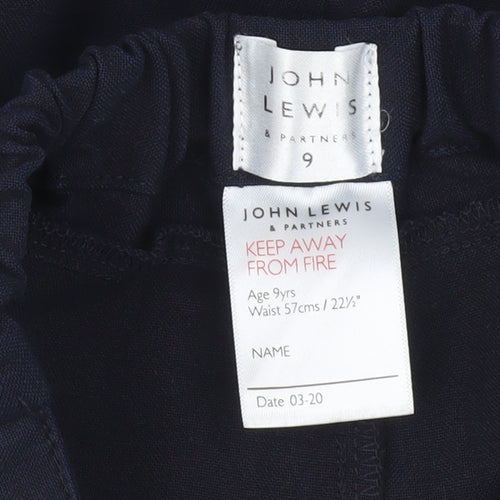 John Lewis Boys Black School Dress Trousers Age 9 Years Regular Fit