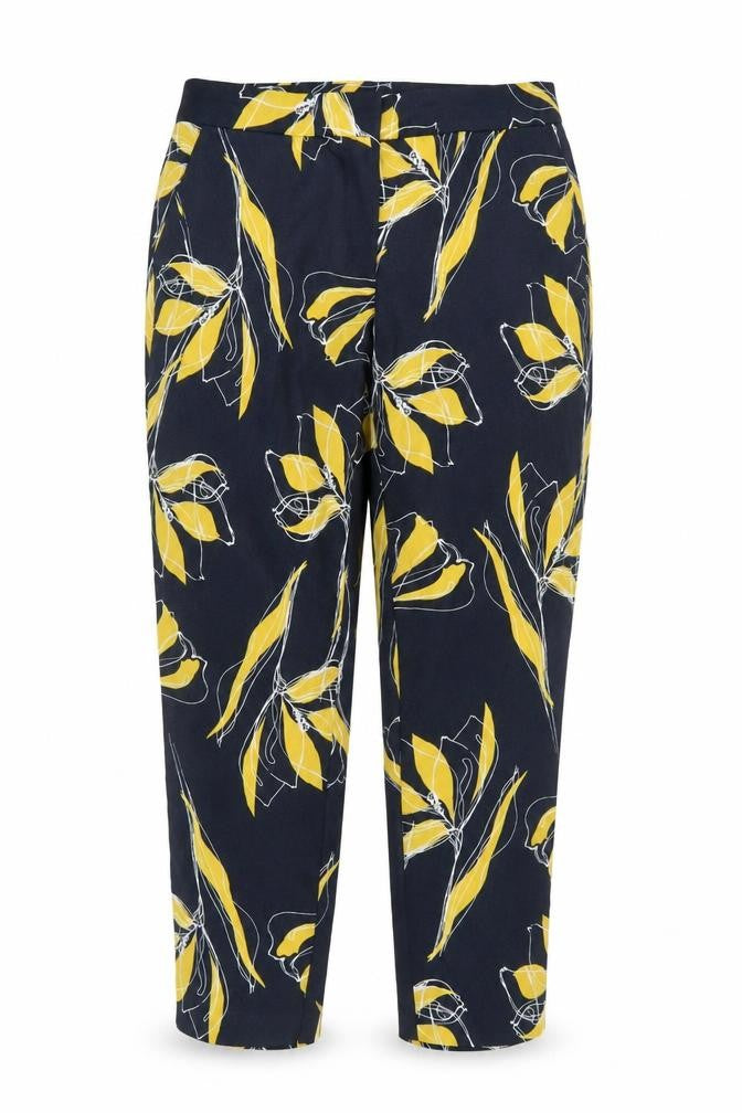 Marks and Spencer Womens Blue Floral Cropped Trousers Size 10