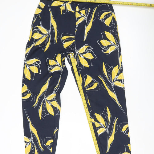Marks and Spencer Womens Blue Floral Cropped Trousers Size 10