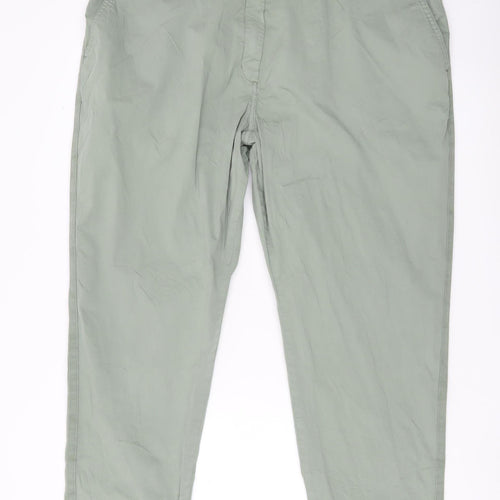 Marks and Spencer Womens Green Size 22 Regular Fit Chino Trousers