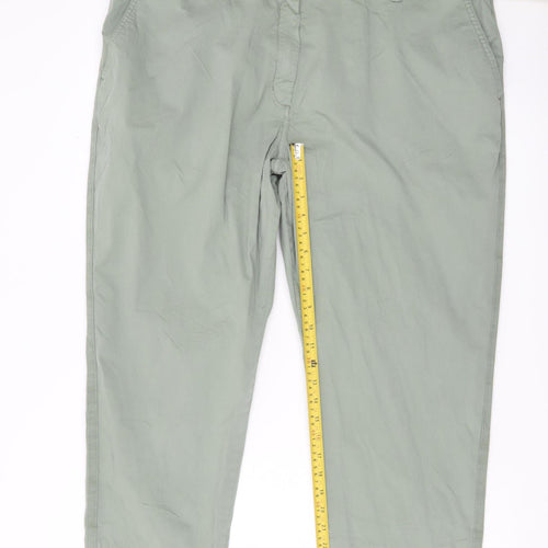 Marks and Spencer Womens Green Size 22 Regular Fit Chino Trousers
