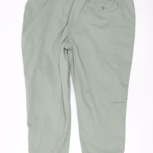 Marks and Spencer Womens Green Size 22 Regular Fit Chino Trousers