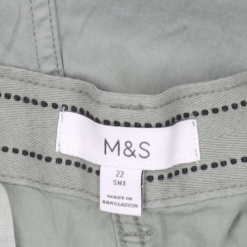 Marks and Spencer Womens Green Size 22 Regular Fit Chino Trousers