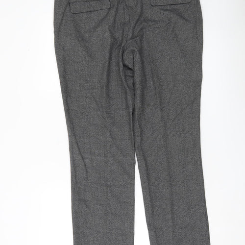 Next Men Grey Check Dress Pants 36R Straight Leg Formal Trousers