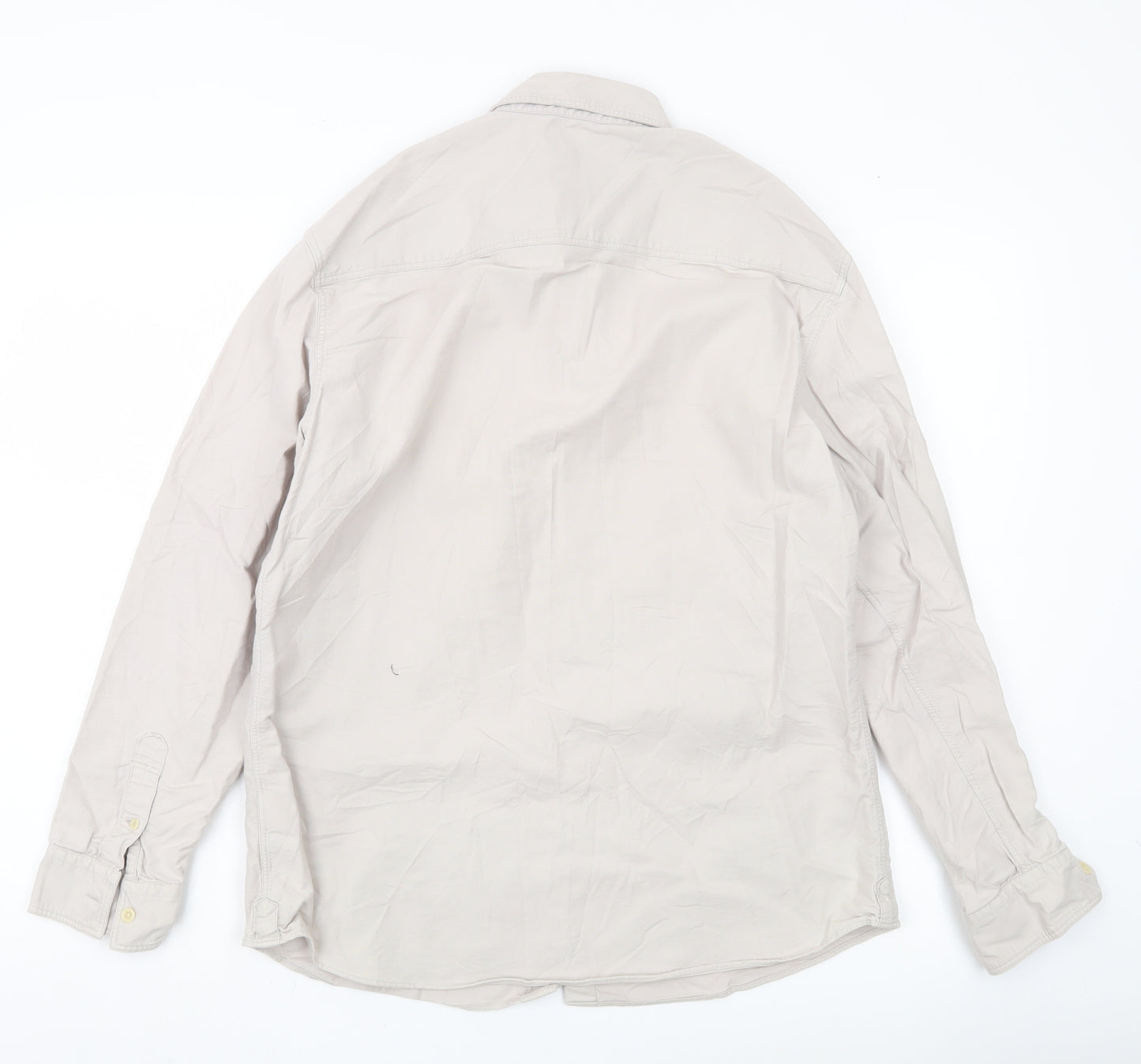 AllSaints Men’s Beige Medium Button-Up Long Sleeve Shirt