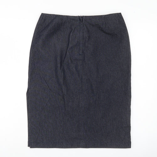 Topshop Women Black Size 12 High Rise Stretch Pencil Skirt