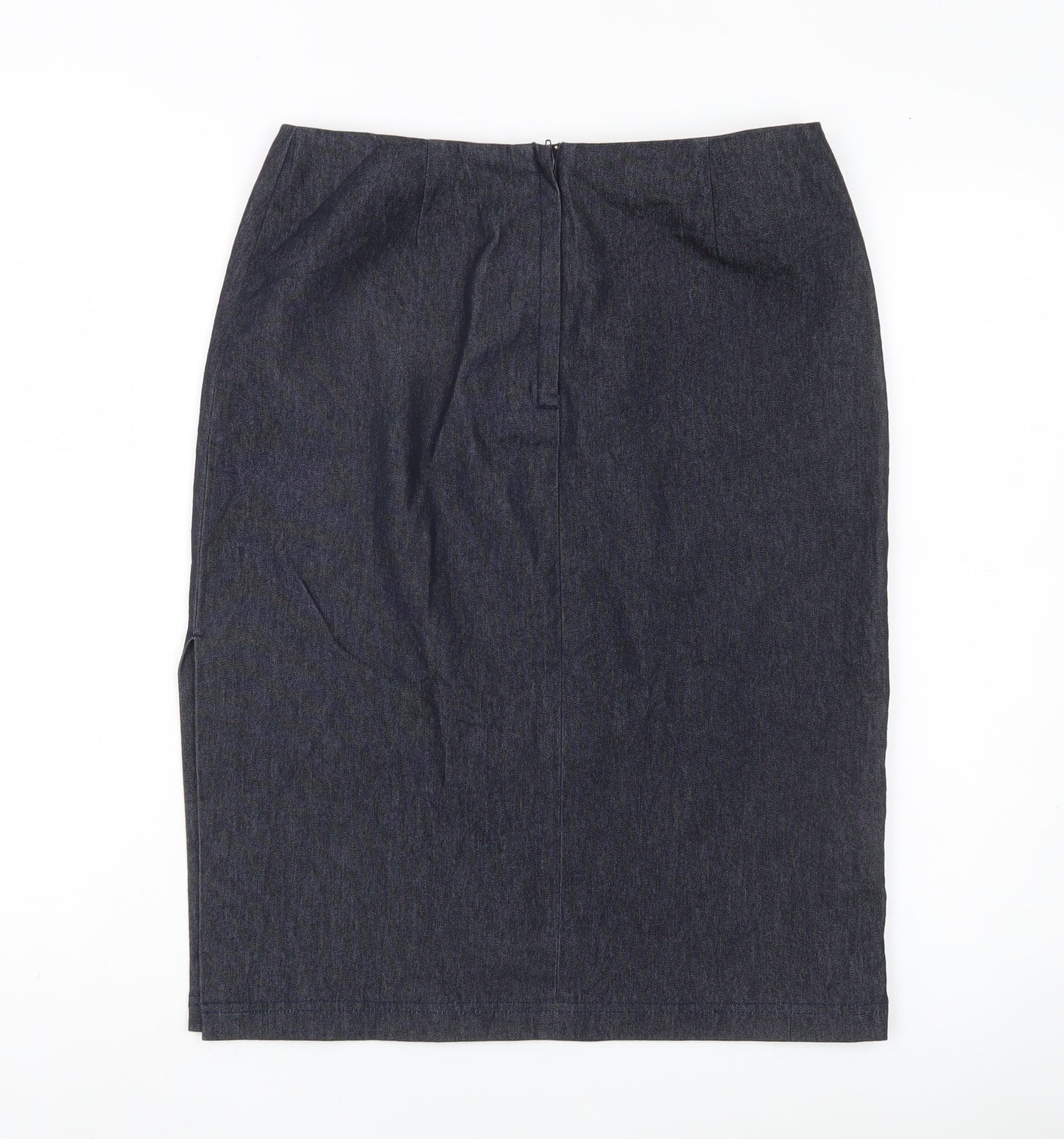 Topshop Women Black Size 12 High Rise Stretch Pencil Skirt
