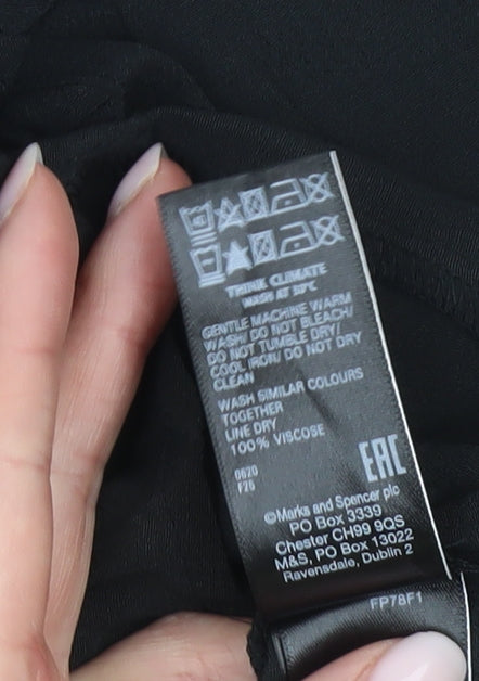 Marks and Spencer Womens Black Viscose Shift Dress Size 8