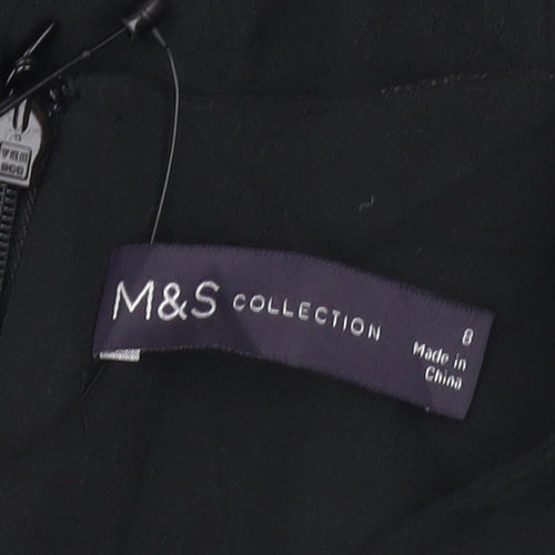 Marks and Spencer Womens Black Viscose Shift Dress Size 8